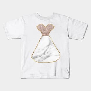 Dress - rose gold marble Kids T-Shirt